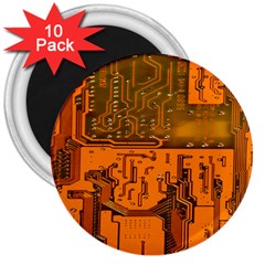 Circuit Board Pattern 3  Magnets (10 Pack)  by BangZart