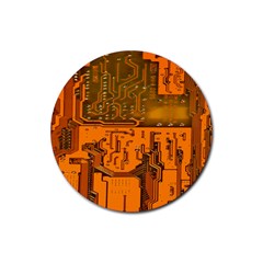 Circuit Board Pattern Rubber Coaster (round)  by BangZart