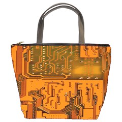 Circuit Board Pattern Bucket Bags by BangZart