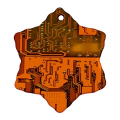 Circuit Board Pattern Snowflake Ornament (two Sides) by BangZart