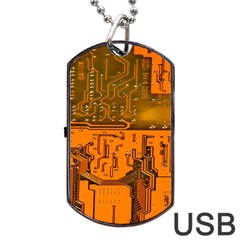 Circuit Board Pattern Dog Tag Usb Flash (two Sides) by BangZart