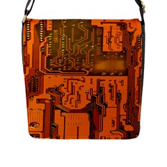 Circuit Board Pattern Flap Messenger Bag (l)  by BangZart