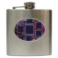 Cad Technology Circuit Board Layout Pattern Hip Flask (6 Oz) by BangZart