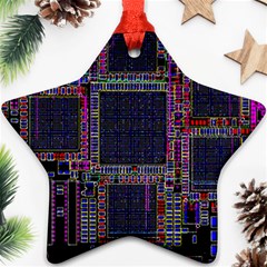 Cad Technology Circuit Board Layout Pattern Star Ornament (two Sides) by BangZart