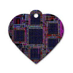 Cad Technology Circuit Board Layout Pattern Dog Tag Heart (two Sides) by BangZart