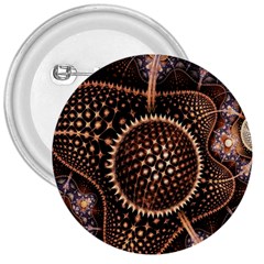 Brown Fractal Balls And Circles 3  Buttons by BangZart