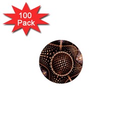 Brown Fractal Balls And Circles 1  Mini Magnets (100 Pack)  by BangZart