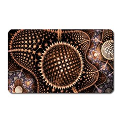 Brown Fractal Balls And Circles Magnet (rectangular) by BangZart