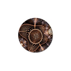 Brown Fractal Balls And Circles Golf Ball Marker by BangZart