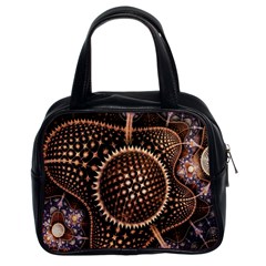 Brown Fractal Balls And Circles Classic Handbags (2 Sides) by BangZart