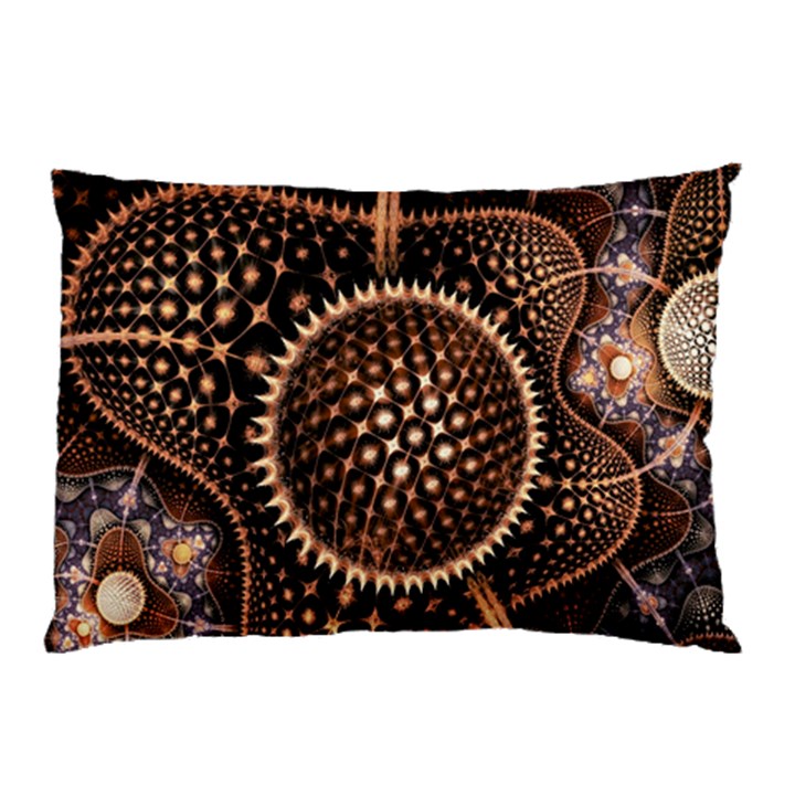 Brown Fractal Balls And Circles Pillow Case