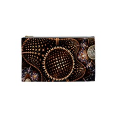 Brown Fractal Balls And Circles Cosmetic Bag (small)  by BangZart