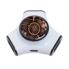 Brown Fractal Balls And Circles 3-port Usb Hub by BangZart