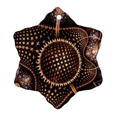 Brown Fractal Balls And Circles Ornament (snowflake) by BangZart