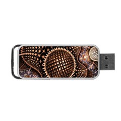 Brown Fractal Balls And Circles Portable Usb Flash (one Side) by BangZart