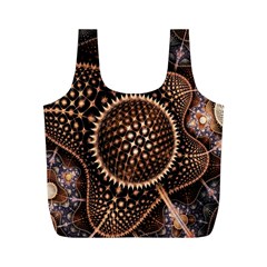 Brown Fractal Balls And Circles Full Print Recycle Bags (m)  by BangZart