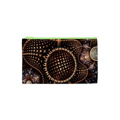 Brown Fractal Balls And Circles Cosmetic Bag (xs) by BangZart