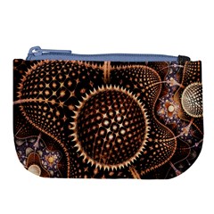 Brown Fractal Balls And Circles Large Coin Purse