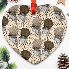 Bouffant Birds Ornament (heart) by BangZart