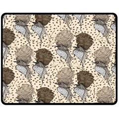 Bouffant Birds Fleece Blanket (medium)  by BangZart