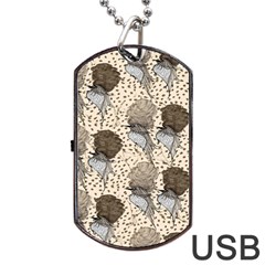 Bouffant Birds Dog Tag Usb Flash (one Side) by BangZart