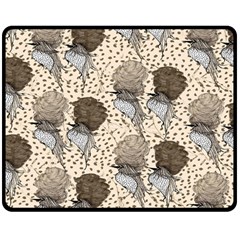 Bouffant Birds Double Sided Fleece Blanket (medium)  by BangZart