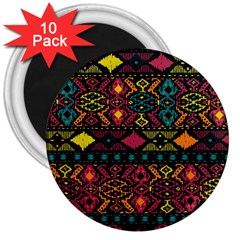 Bohemian Patterns Tribal 3  Magnets (10 Pack)  by BangZart