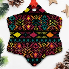 Bohemian Patterns Tribal Snowflake Ornament (two Sides) by BangZart