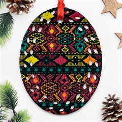 Bohemian Patterns Tribal Oval Filigree Ornament (two Sides) by BangZart