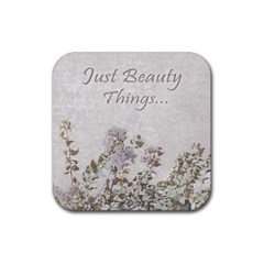 Shabby Chic Style Motivational Quote Rubber Coaster (square)  by dflcprints