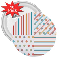 Simple Saturated Pattern 3  Buttons (10 Pack)  by linceazul