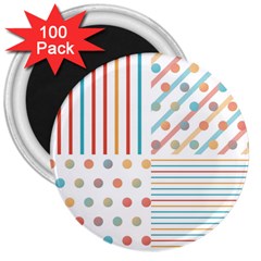 Simple Saturated Pattern 3  Magnets (100 Pack) by linceazul