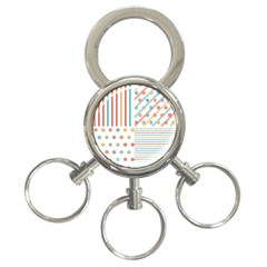 Simple Saturated Pattern 3-ring Key Chains by linceazul