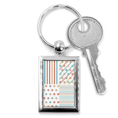 Simple Saturated Pattern Key Chains (rectangle)  by linceazul