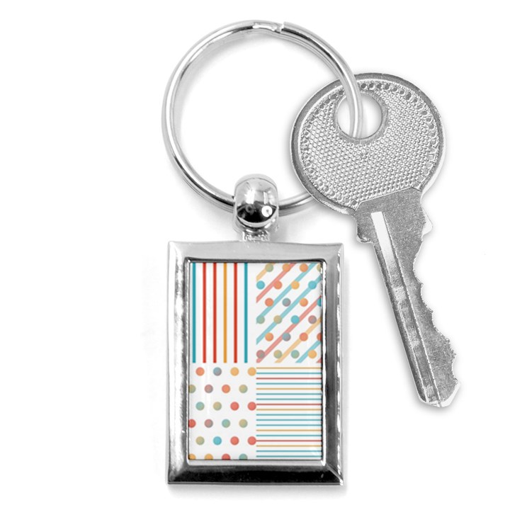 Simple Saturated Pattern Key Chains (Rectangle) 