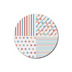 Simple Saturated Pattern Rubber Round Coaster (4 Pack)  by linceazul