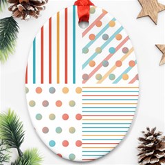 Simple Saturated Pattern Oval Ornament (two Sides) by linceazul