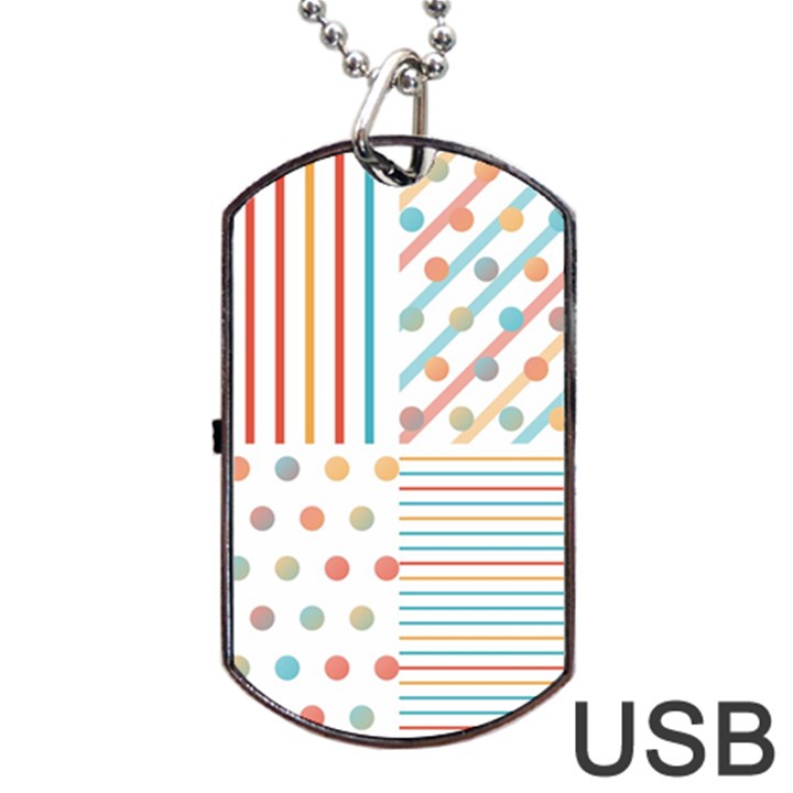 Simple Saturated Pattern Dog Tag USB Flash (One Side)