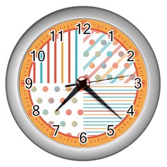 Simple Saturated Pattern Wall Clocks (silver)  by linceazul