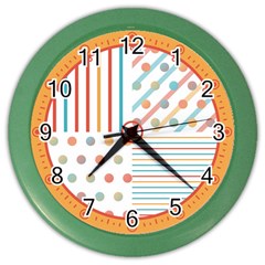 Simple Saturated Pattern Color Wall Clocks by linceazul