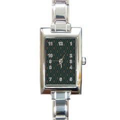 Ornamental Pattern Background Rectangle Italian Charm Watch by TastefulDesigns