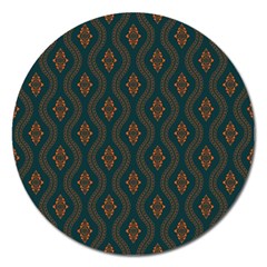 Ornamental Pattern Background Magnet 5  (round) by TastefulDesigns