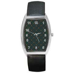 Ornamental Pattern Background Barrel Style Metal Watch by TastefulDesigns