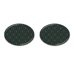 Ornamental Pattern Background Cufflinks (oval) by TastefulDesigns