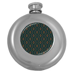 Ornamental Pattern Background Round Hip Flask (5 Oz)