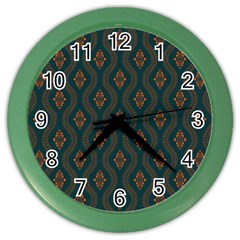 Ornamental Pattern Background Color Wall Clocks by TastefulDesigns