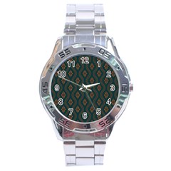 Ornamental Pattern Background Stainless Steel Analogue Watch by TastefulDesigns