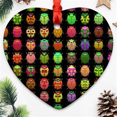 Beetles Insects Bugs Ornament (heart) by BangZart