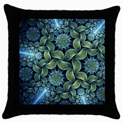 Blue Lotus Throw Pillow Case (black) by BangZart