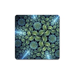 Blue Lotus Square Magnet by BangZart